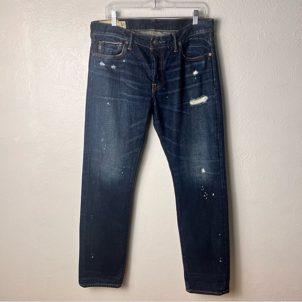 Abercrombie & Fitch Skinny Jeans Mens W34 L32 Paint Splatter Distressed
